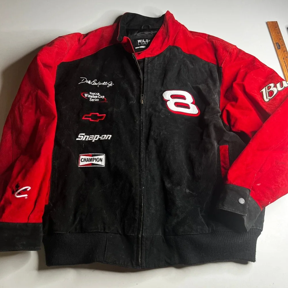 Wilsons Leather Chase Authentics Dale Earnhardt Jr 8 Budweiser NASCAR Jacket XL
